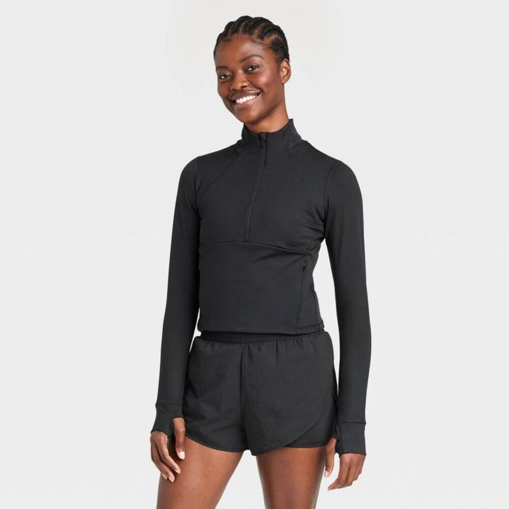 All in Motion - Women's 1/2 Zip Jacket - All in Motion Black L Black